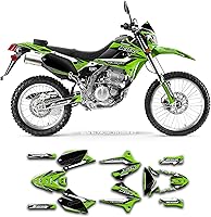 Vista 1 de Kungfu Graphics Kit de calcomanías para KLX 250S 2008 2009 2010 2011 2012 2013 2014 2015 2016 2017 2018 2019 2020 2021 2022, negro y verde