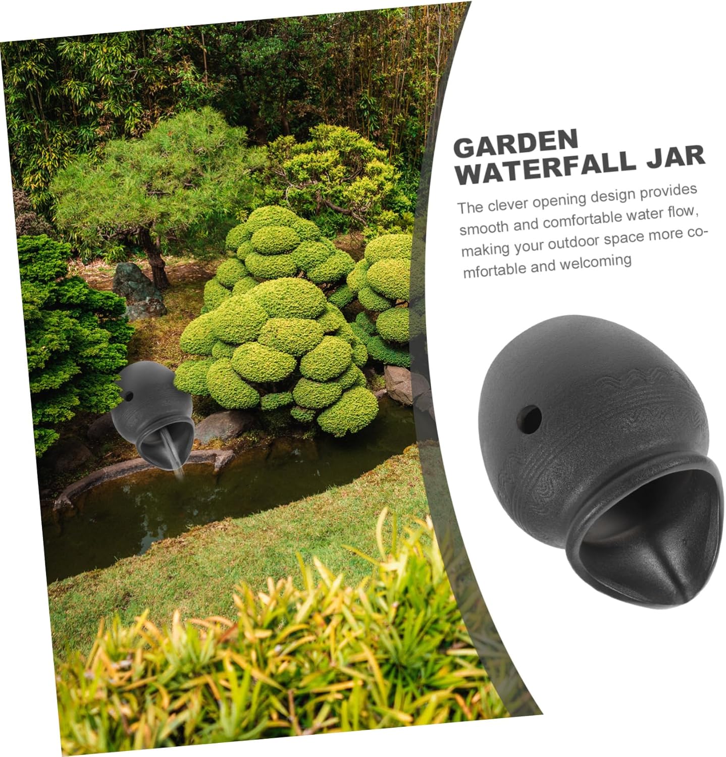 Decorative Jar Ceramic Fountain Jar Water Feature for Outdoor Balcony Garden Courtyard