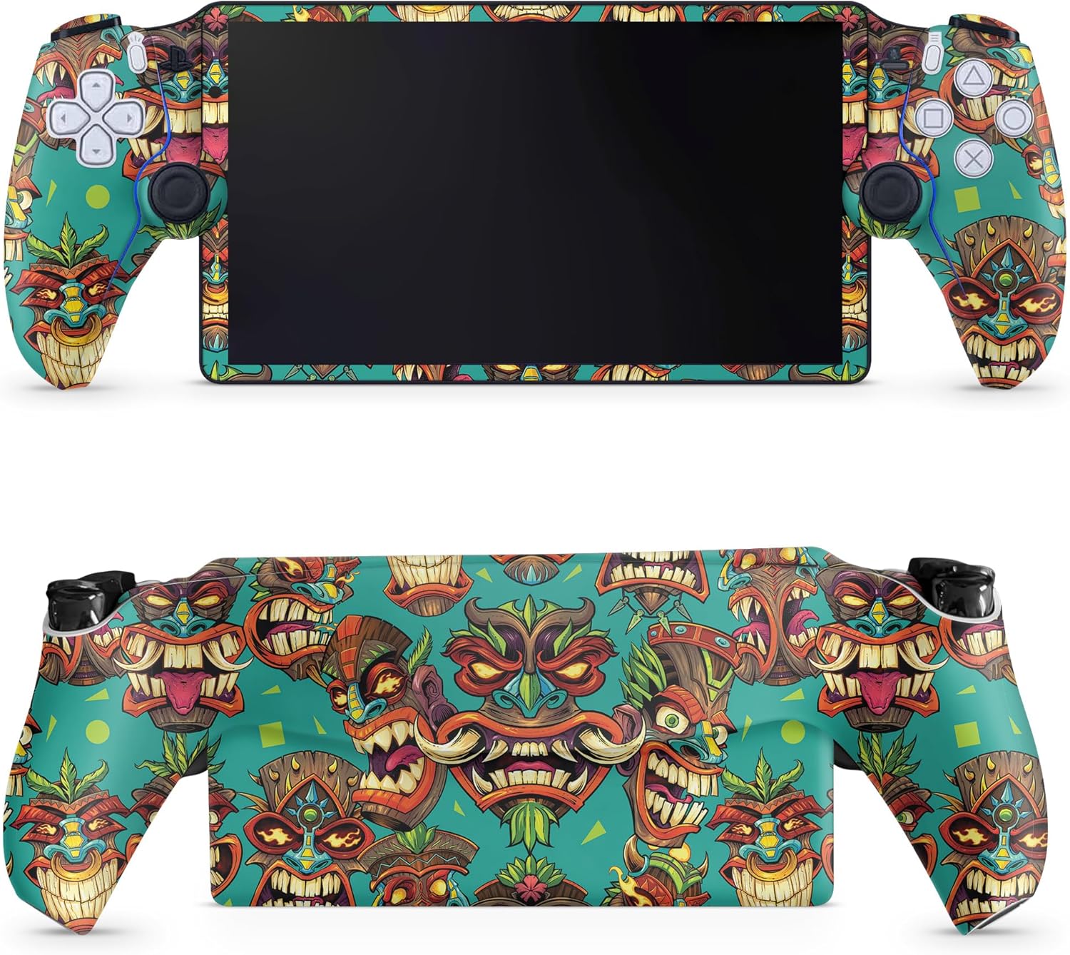 Gaming Skin Compatible with PS5 Portal Remote Player - Crazy Tikis - Premium 3M Vinyl Protective Wrap Decal Cover - Easy to Apply | Crafted in The USA by MightySkins