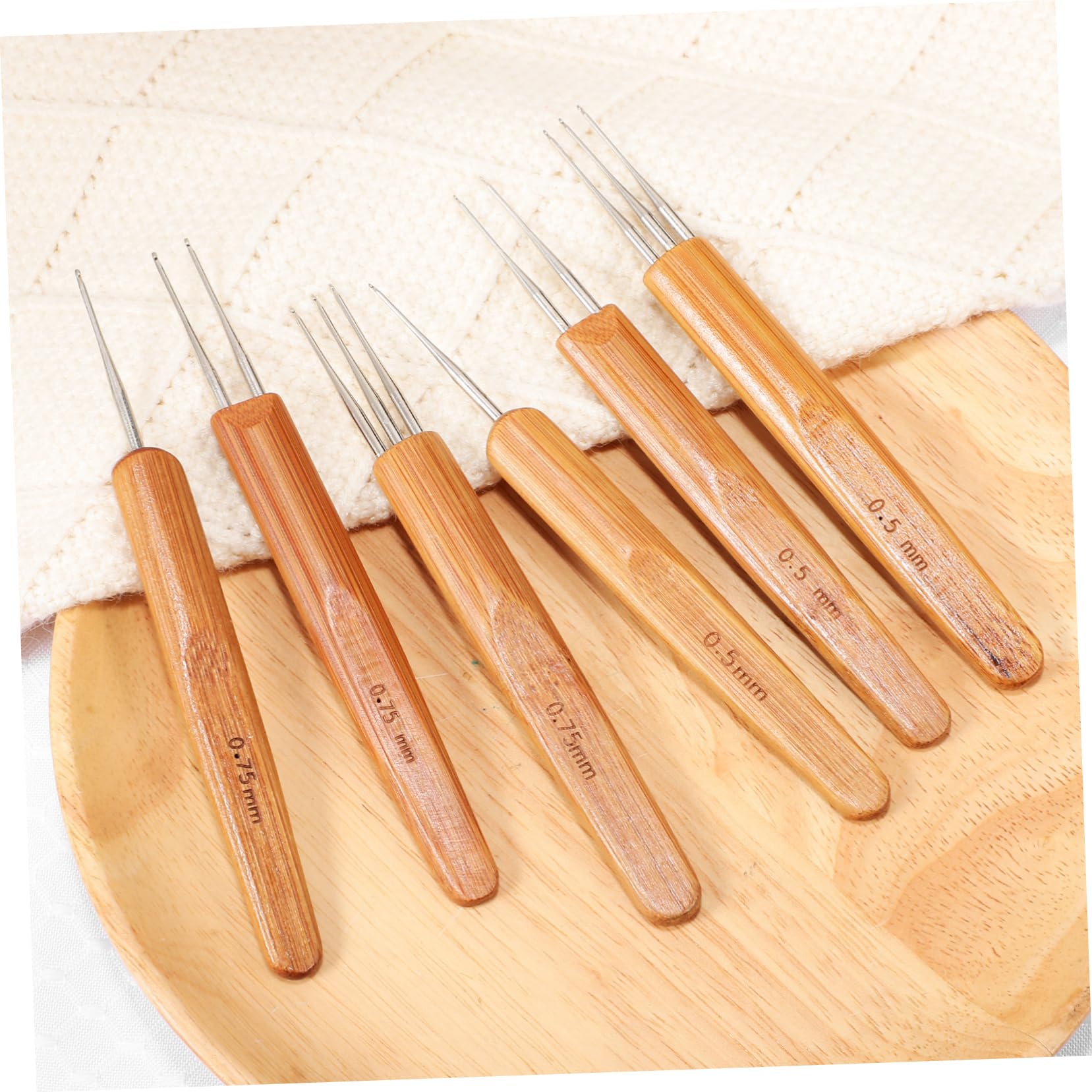 6 Juegos Kit de ganchillo para rastas aguja de ganchillo rastas crochet agujas cabello postizo peluquin kit de agujas de metal para el cabello aguja de metal para el cabello Madera