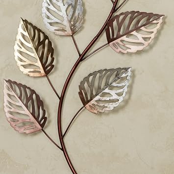 Glistening Leaves Metal Wall Art - Multi Metallic - Set of Two - Matching Set of 2