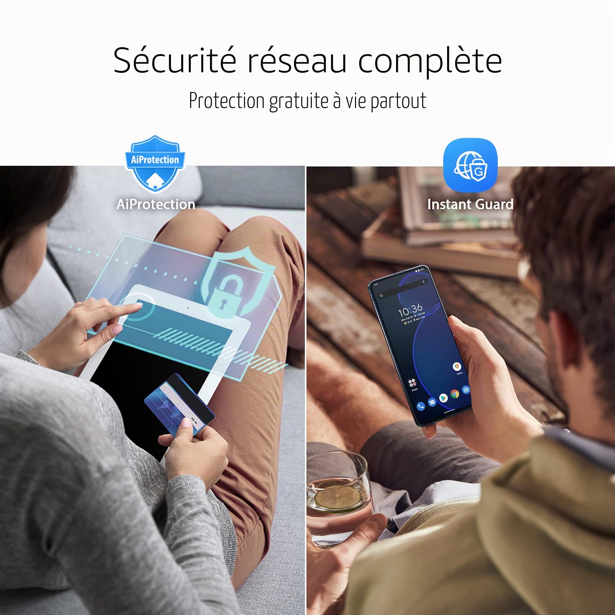 ASUS GT6 Noir - Pack de 1 - Routeur Gaming Wi-FI 6 Triple Bande AX10000-260m2, WiFi 10Gbps, Port WAN 2.5G, VPN Fusion, accélération des Jeux à Triple Niveau, AiProtection Pro et Instant Guard