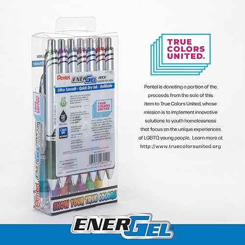 Miniatura 6 de Pentel EnerGel RTX True Colors United 0028in línea media tinta surtida caja de 14 unidades BL77PC14MTCU