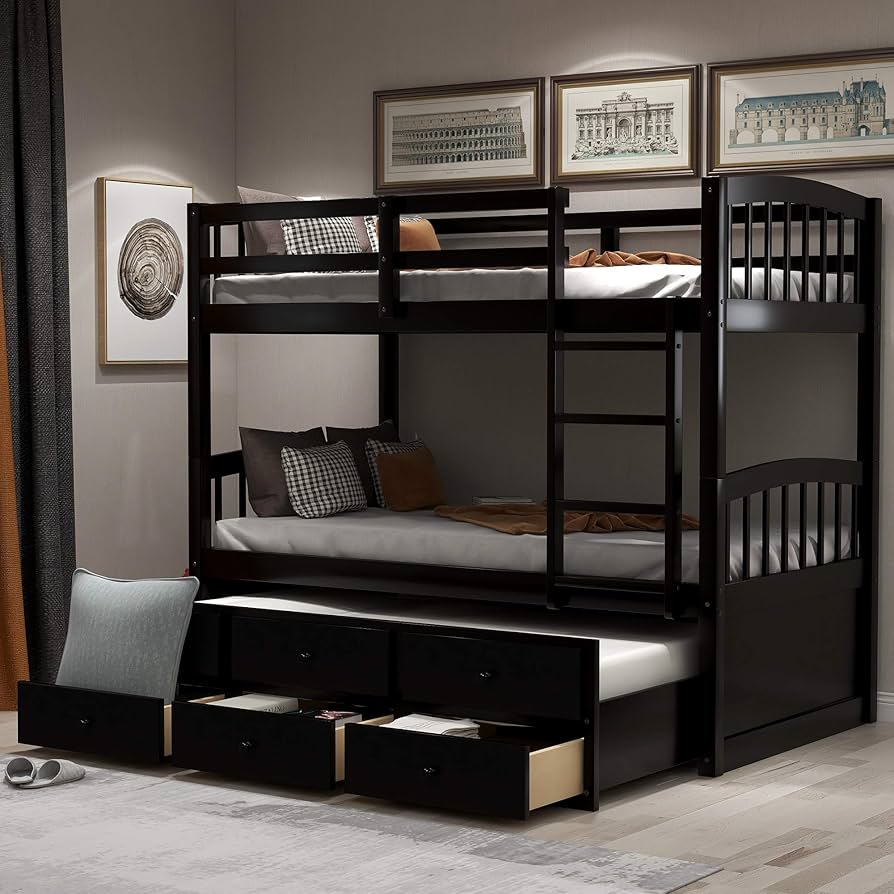 Amazon.com: Harper & Bright Designs Twin Over Twin Bunk Bed