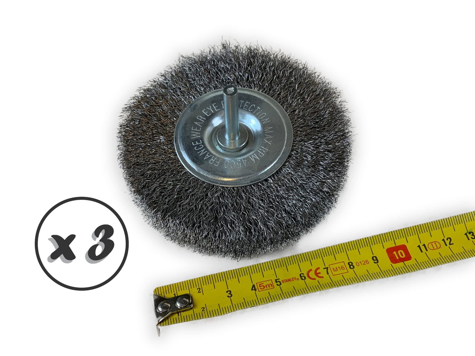 Kibros Lot 3 brosses rot. circ. acier dur Ø 100 mm 18 mm tige