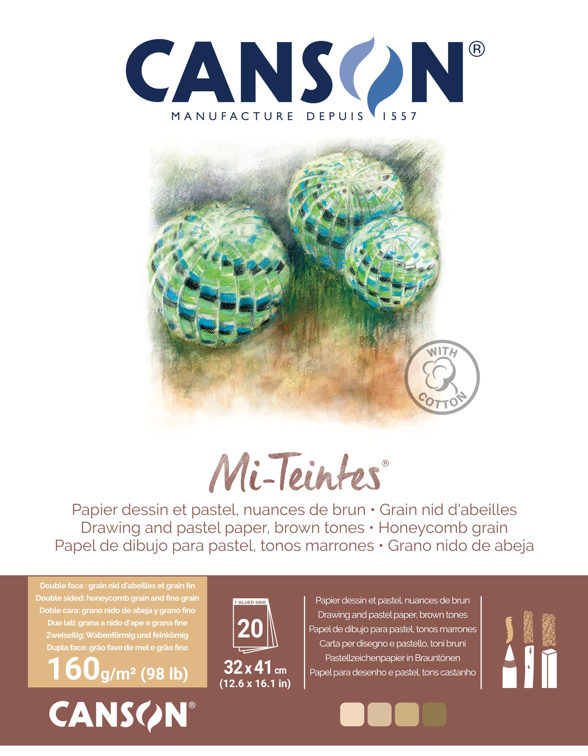 Canson Mi-Teintes brownTones Paper 20 Sheets 160gsm 32 x 41cm