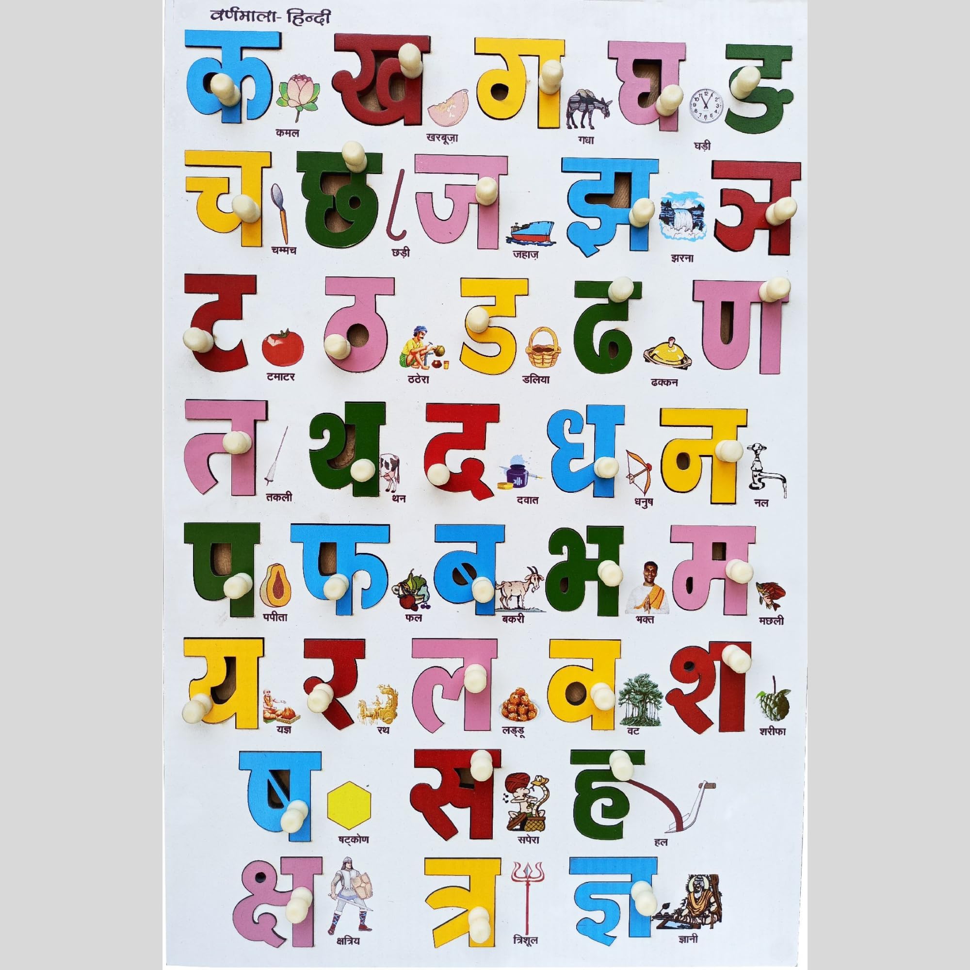 Wood Mechanic Wooden Hindi Alphabets and Color Learning Educational Board for Kids, 36 Hindi Alphabets Puzzle with Knob, Children Boys & Girls (36 Pieces) (B0D45J3LDG) Amazon Price History, Amazon Price Tracker
