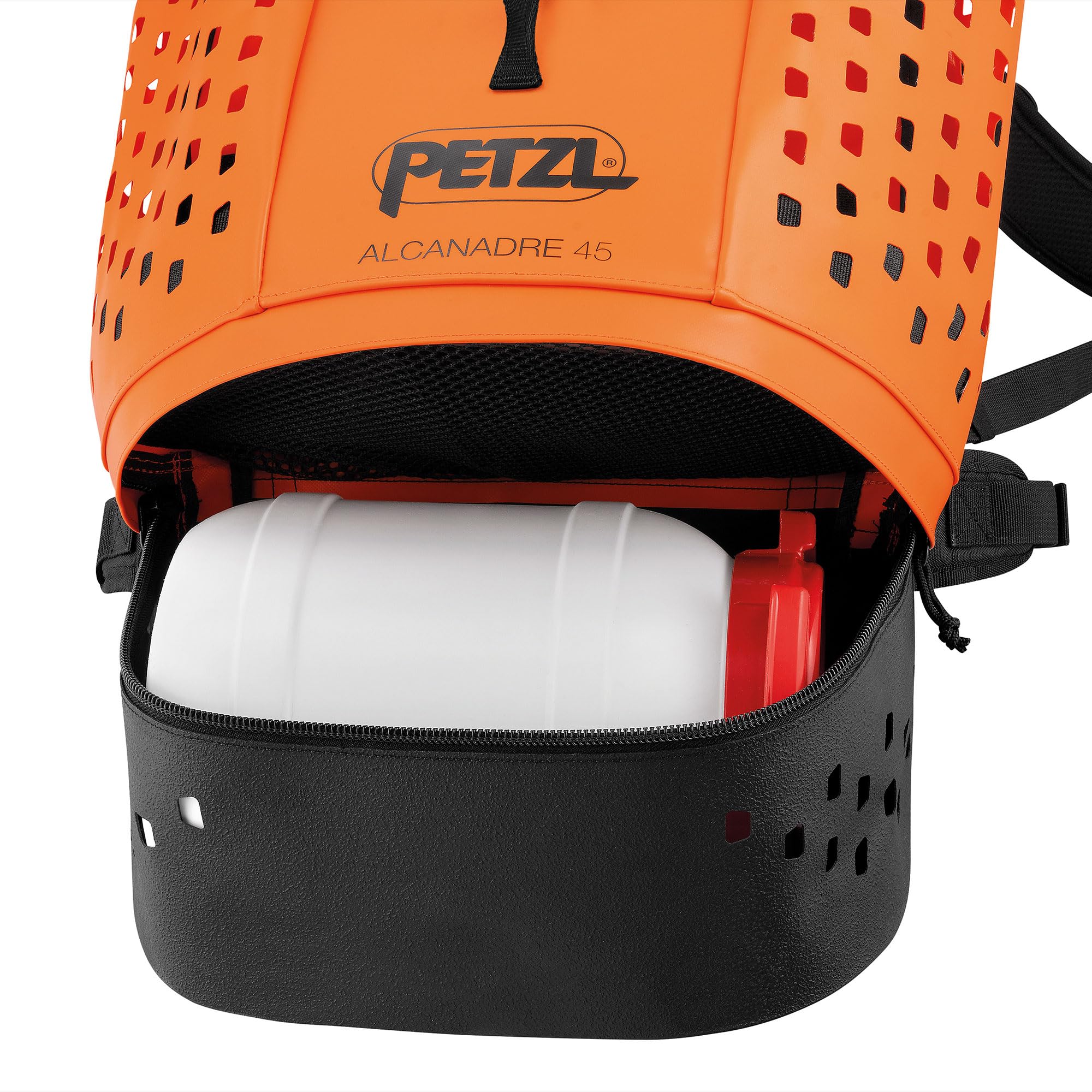PETZL - Transportsack zum Canyoning ALCANADRE Guide 45-1745 g, Orange/Schwarz, 45 Liter