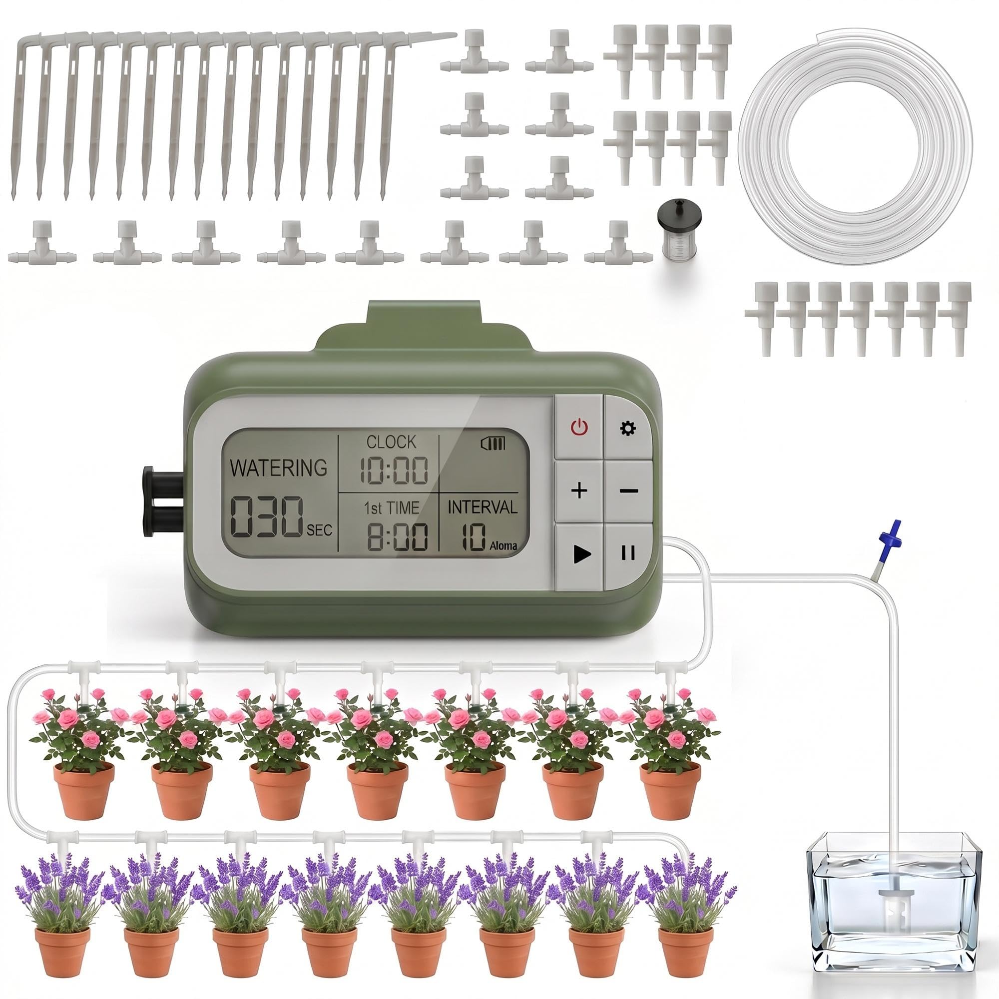 Auto Drip Irrigation Kits Battery Powered for 15 Potted Plants