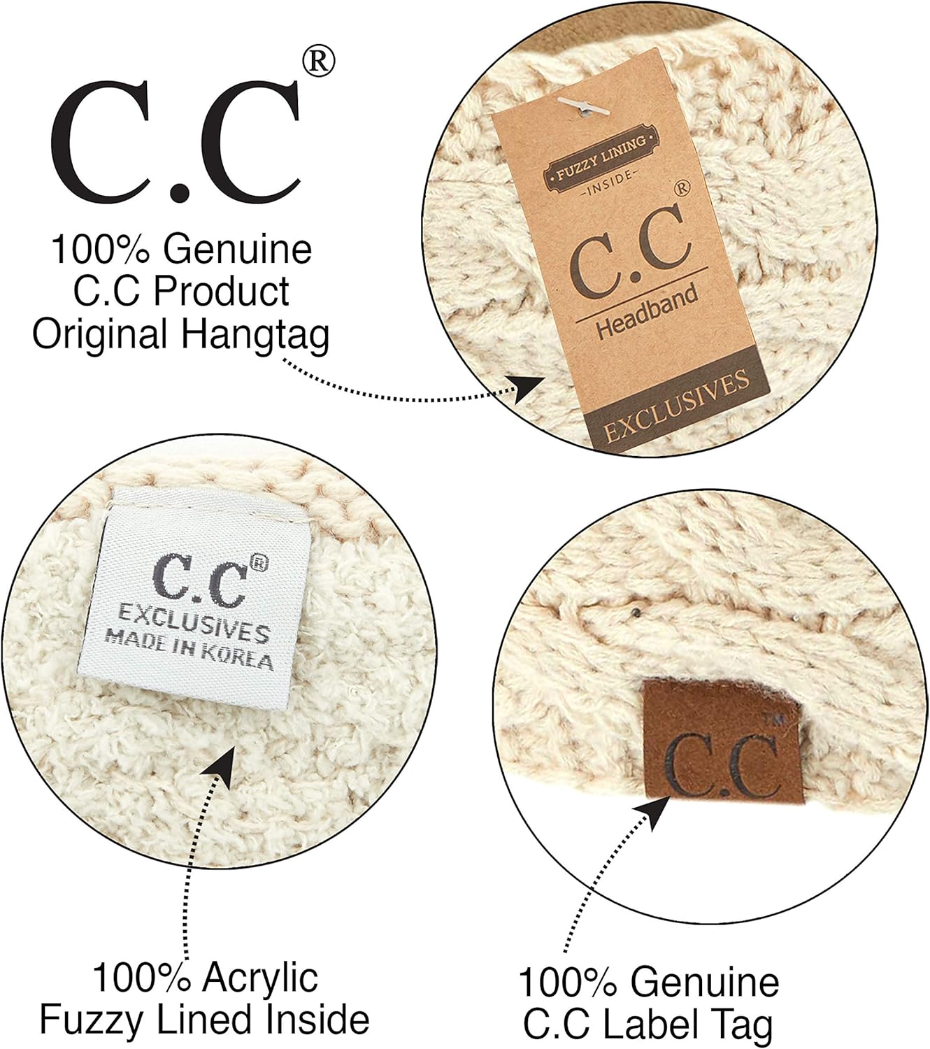 C.C Winter Fuzzy Fleece Lined Thick Knitted Diagonal Stripes Criss-Cross Pattern Headband Headwrap (HW-2060) - Image 7