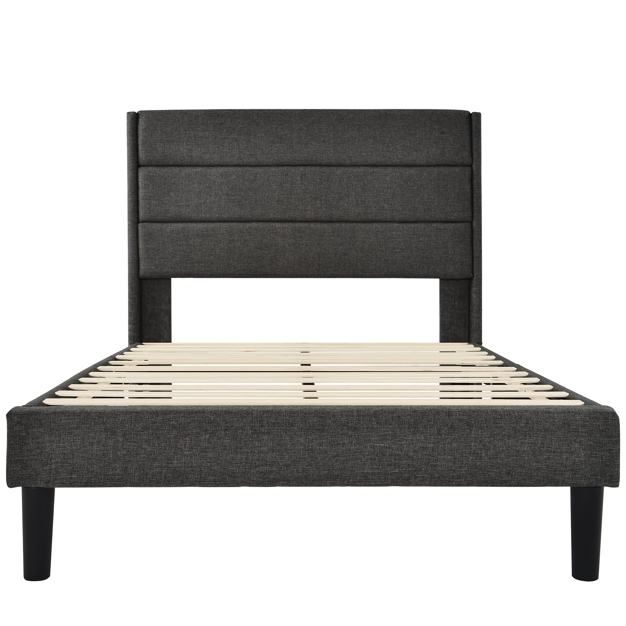 Letto Singolo 90 X 200 Cm Con Cassetti, Struttura In Legno Massello Testiera In Mdf Bianco