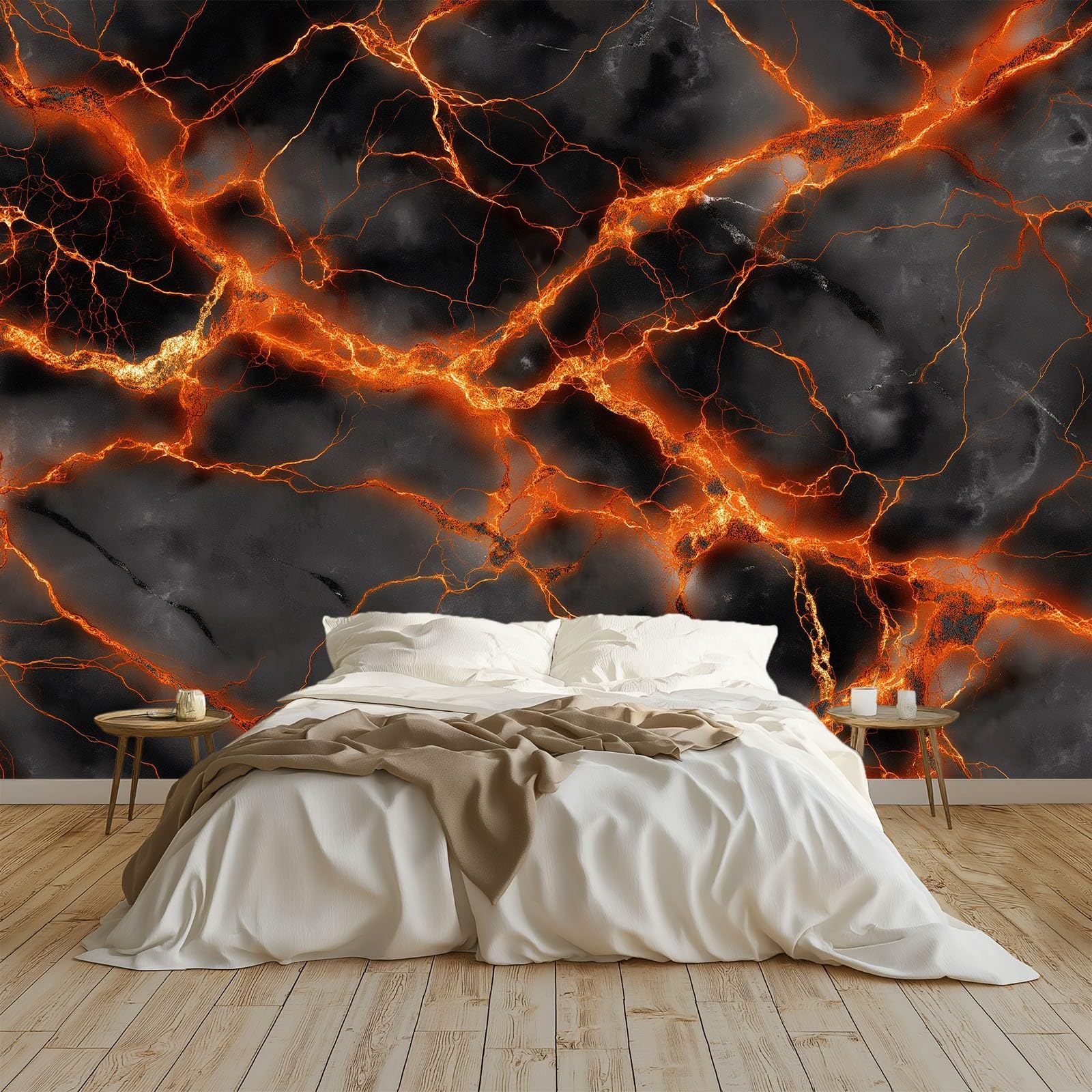 Générique Panoramiczna tapeta abstrakcyjny marmur tekstura magma czarny plakat ścienny z włókniny 200 x 140 cm dekoracja ścienna do salonu, sypialni, biura i tła telewizora