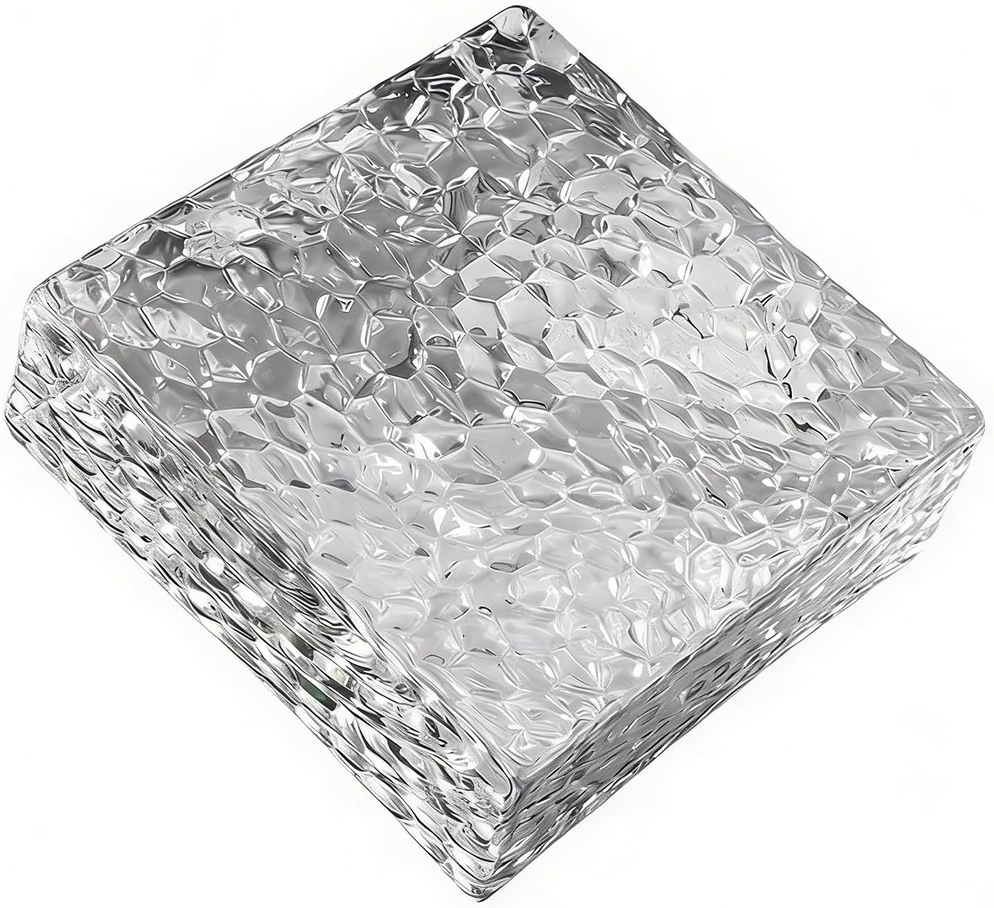 Solid Square Honeycomb Pattern Glass Block, Transparent Frosted Brick for Shower Partition, Living Room Divider, and DIY Home Decor(2pcs)