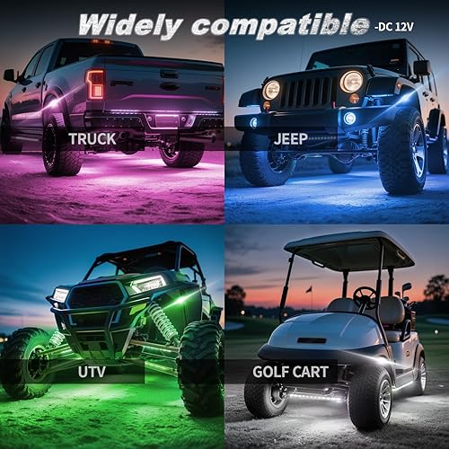Miniatura 20 de 8Pods - Kit de luces LED RGB segmentadas para Jeep, camiones, UTV, ATV, carrito de golf, RZR SXS Offroad cuatro ruedas con control remoto APP/RF