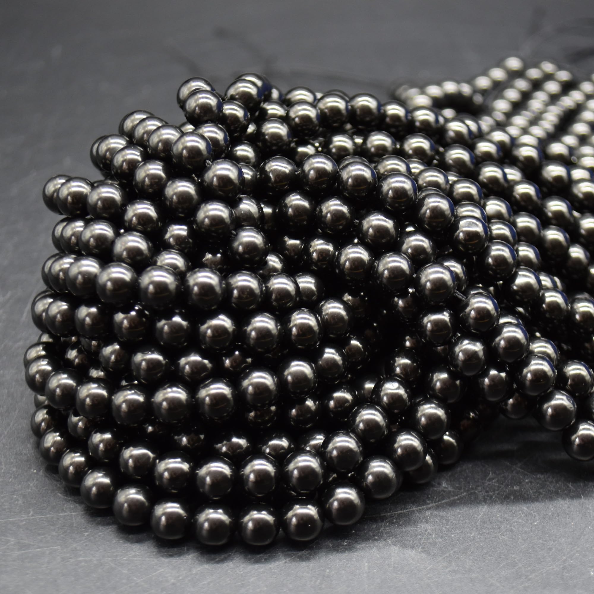 Oriental Direct Black Jet Semi-Precious Gemstone Round Beads - 8Mm - 14" Strand