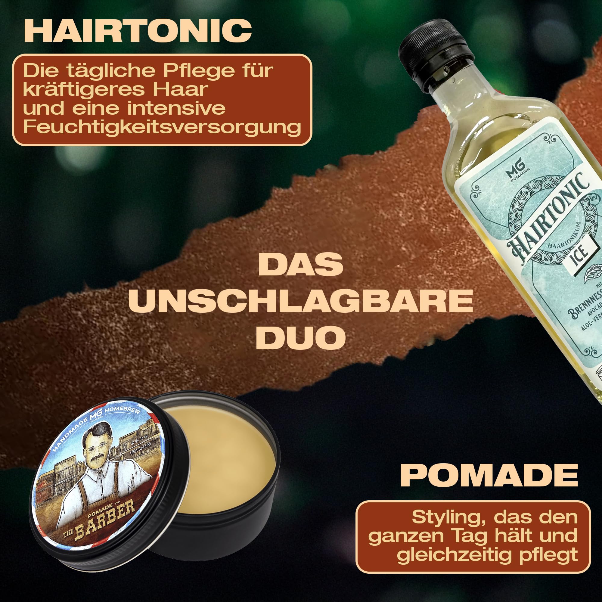 Hairtonic ICE, Kühleffekt durch Menthol, Haartonikum, Haarwasser, pflegend für Haar & Kopfhaut mit Koffein Brennnesselextrakt, Aloe-Vera-Saft, Avocadoöl, Panthenol, Unterstützt Haarwachstum
