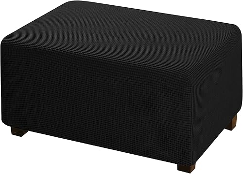 Fundas otomanas rectangulares para reposapiés, fundas plegables para taburete, protector de muebles para sala de estar, funda de alta elastano,