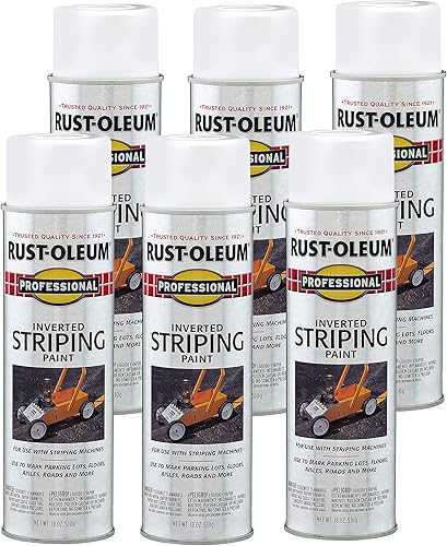 Miniatura 8 de Rust-Oleum P2548849-6PK Pintura en aerosol profesional para pintar rayas invertidas, 18 onzas, amarillo de tráfico, paquete de 6 unidades