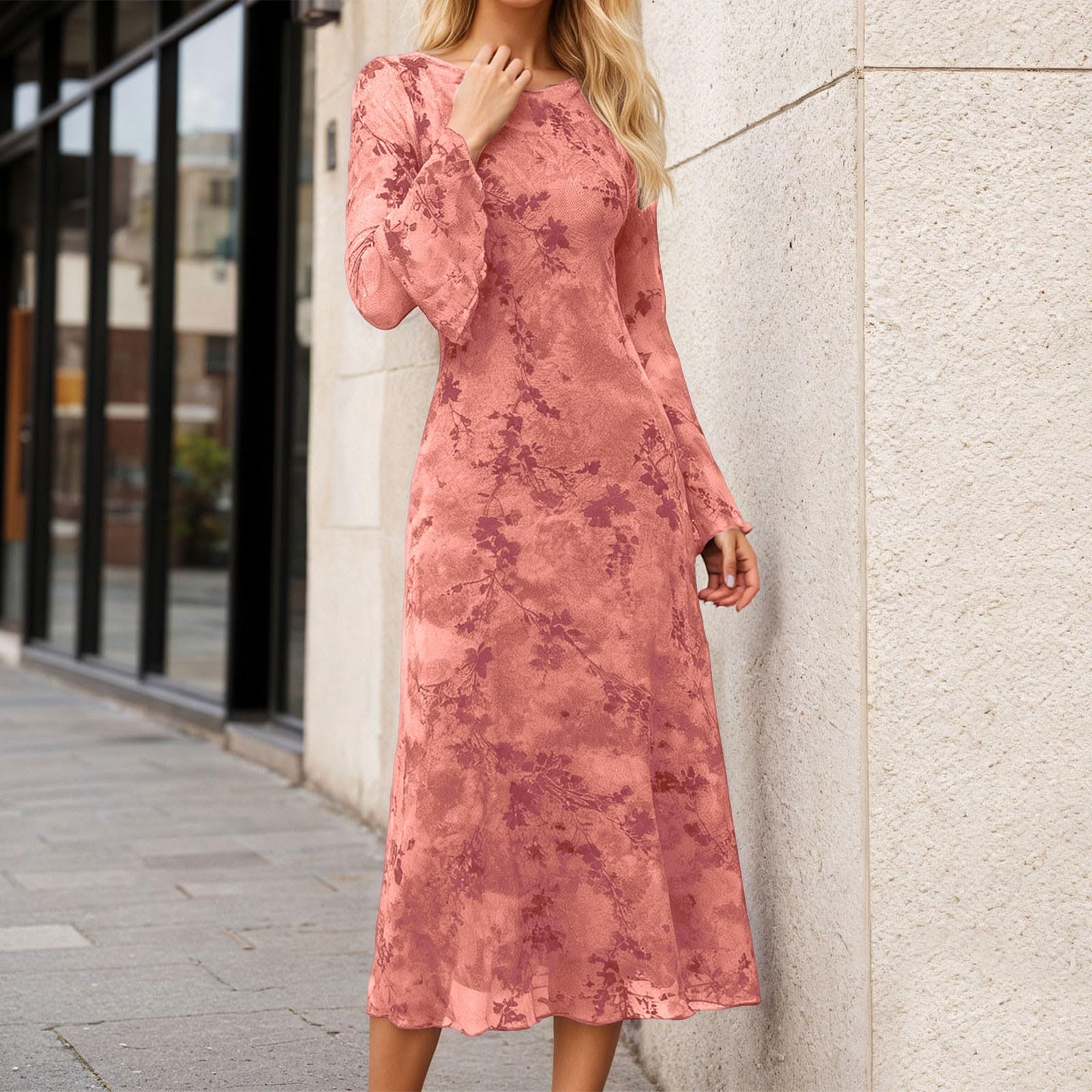 Vestidos de verano 2026 para mujer, estilo francés, retro, de malla jacquard, elegante, casual, con hombros descubiertos, vestido de manga para uso diario cómodo con patrón floral