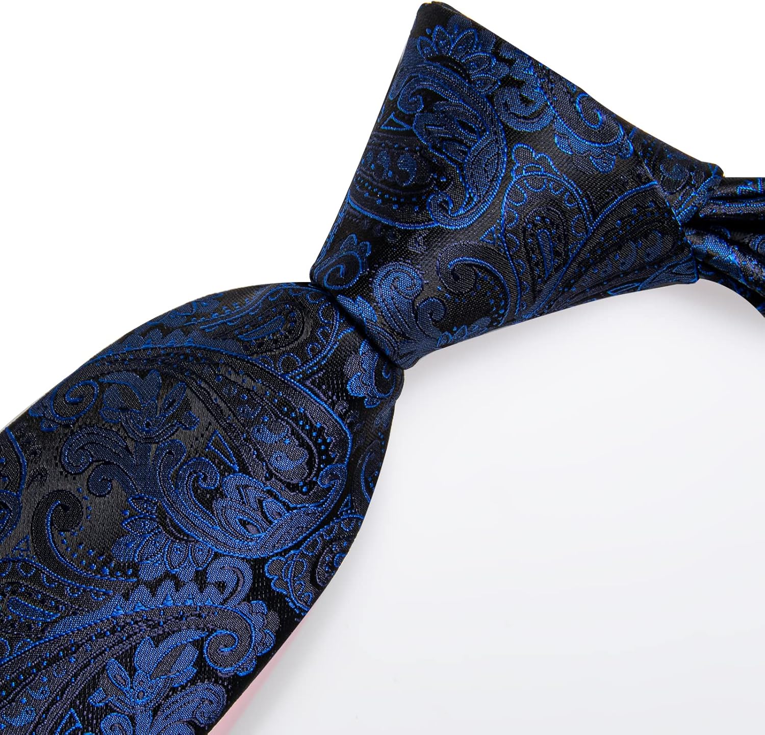 DiBanGu Mens Paisley Tie Sets Silk Jacquard Woven Floral Necktie and Pocket Square Cufflinks Wedding Business Party - Image 5