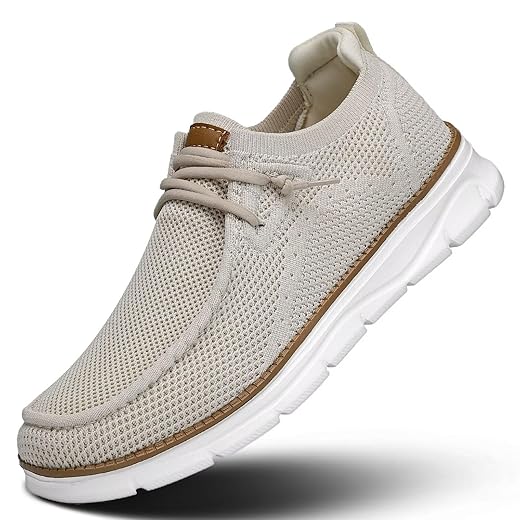 Mocassins masculinos casuais sem cadarço, tênis para caminhada de barco, malha para negócios, Oxford, trabalho, leve, sola macia