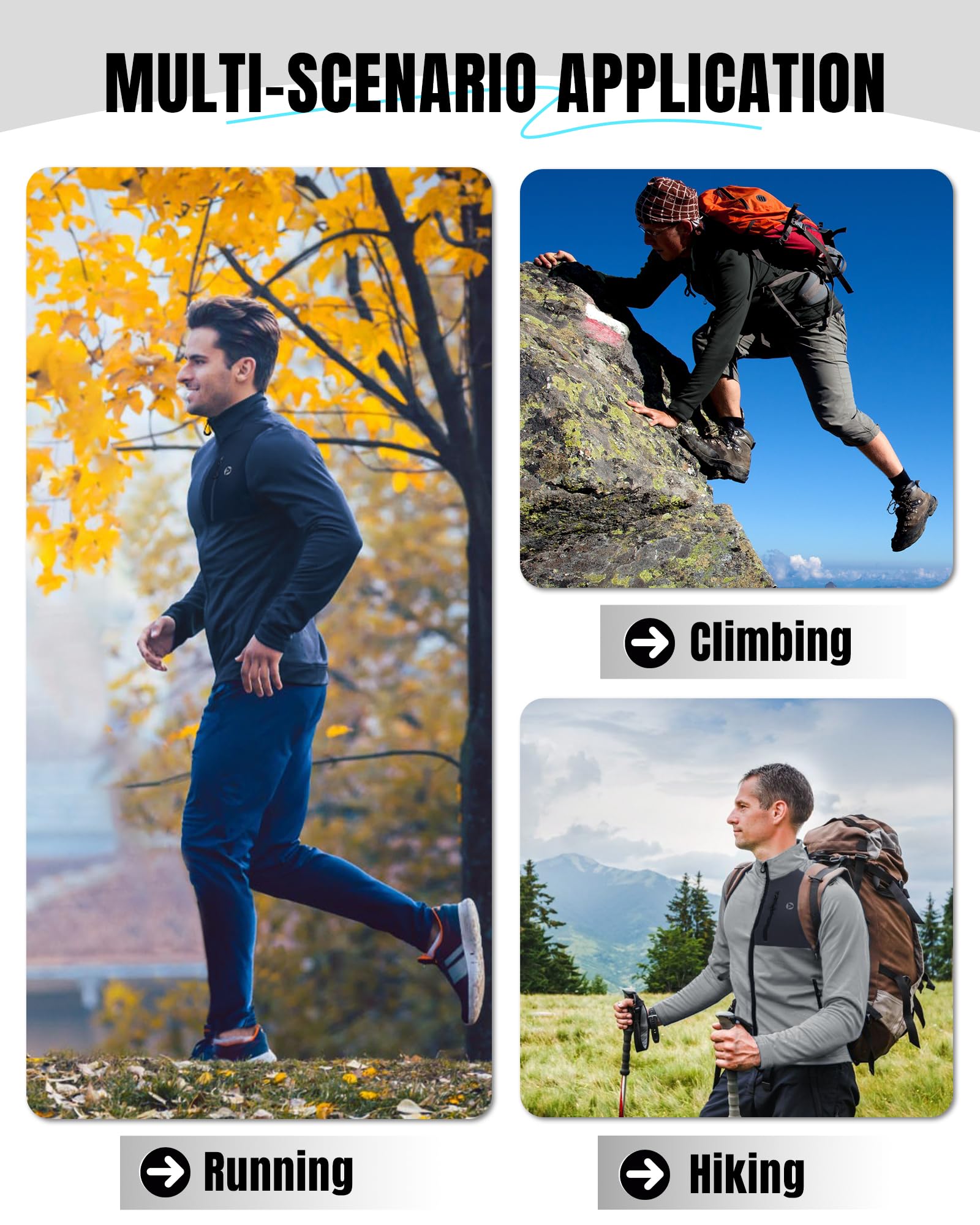 Outdoor Ventures Giacche da uomo leggere da atletica con cerniera intera, cappotto casual da allenamento giacca da corsa per ciclismo