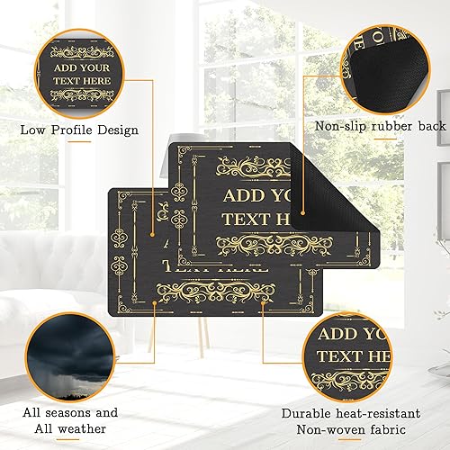 Miniatura 5 de Differ More Tapete de bienvenida personalizado para exteriores para puerta delantera, tapete personalizado para entrada interior con nombre de la