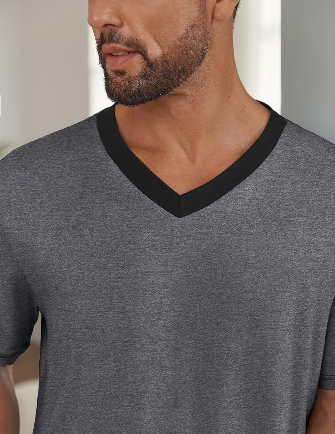 Ekouaer Men's Pajama Sets Shorts Short Sleeve Pj Sets Loungewear Lightweight Lounge Sets with Pockets - Image 4