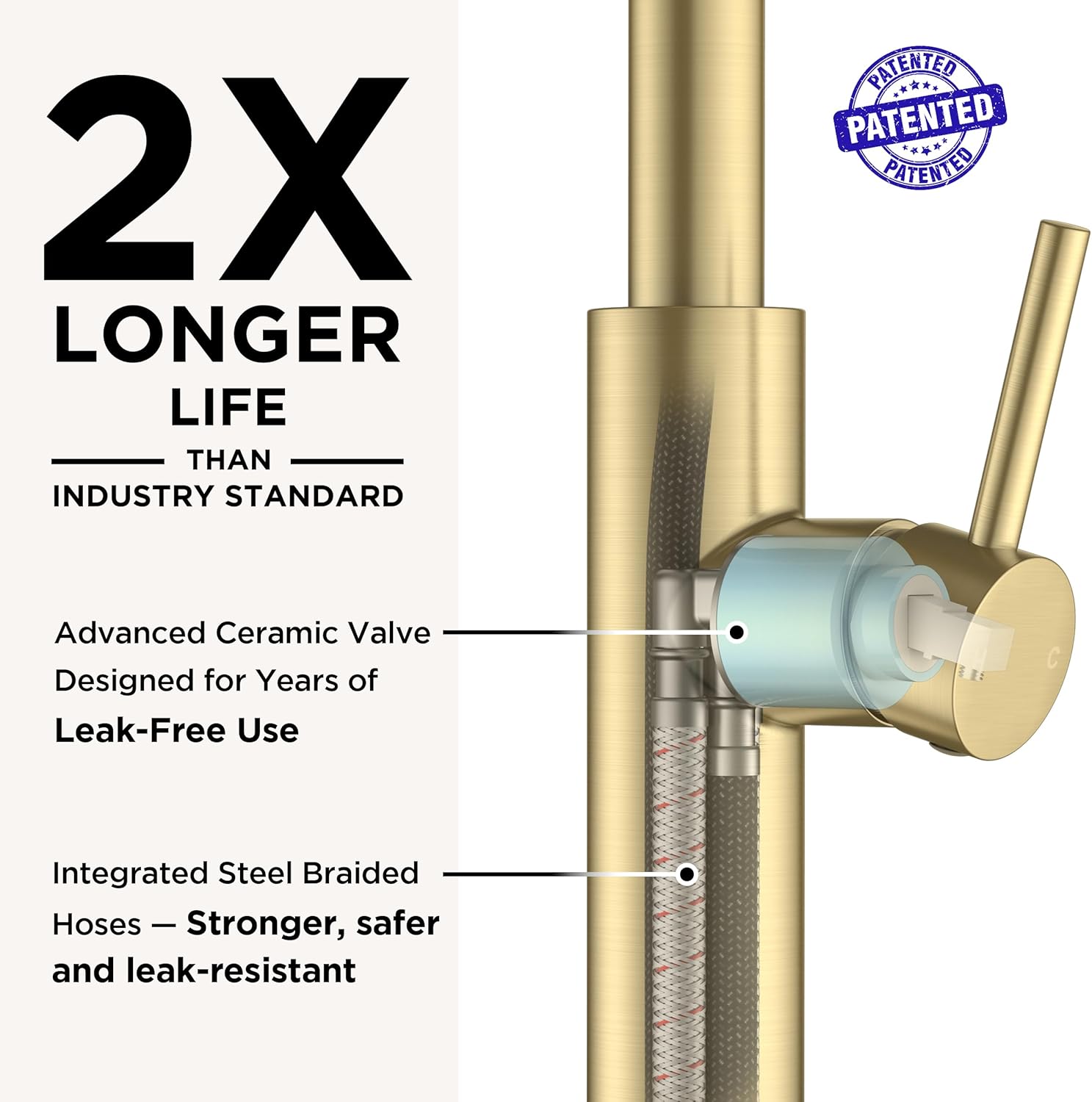 FORIOUS Kitchen Faucet with Soap Dispenser, Modern Brushed Gold, Single Handle High Arc Stainless Steel Kitchen Sink Faucet with Pull Down Sprayer, 1 or 3 Hole Deck Mount for RV, Laundry, Outdoor - Image 6