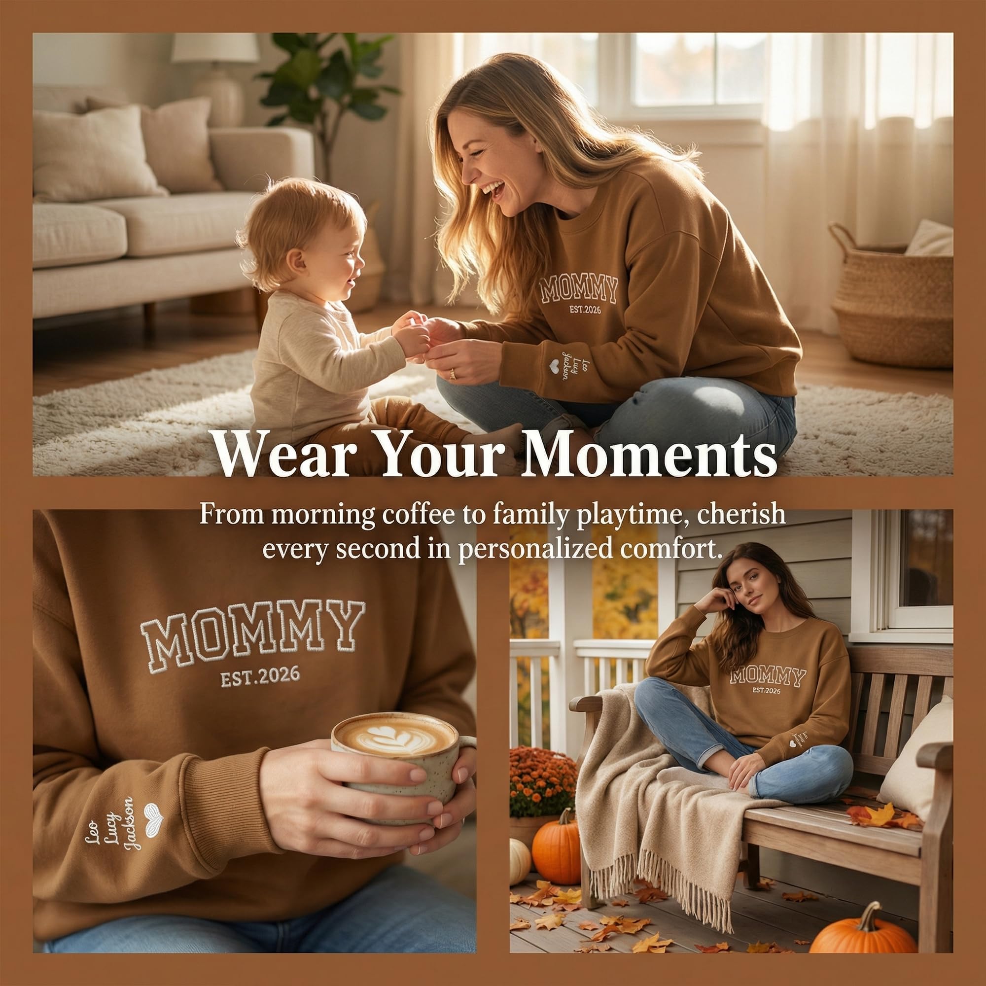 Sudadera Bordada Personalizada para Mamá, Sudadera Bordada Mama Personalizadas, Sudaderas con Capucha Personalizadas Bordadas, Regalos Hoodie para Nueva Mamá, Día de la Madre, Cumpleaños — view 5