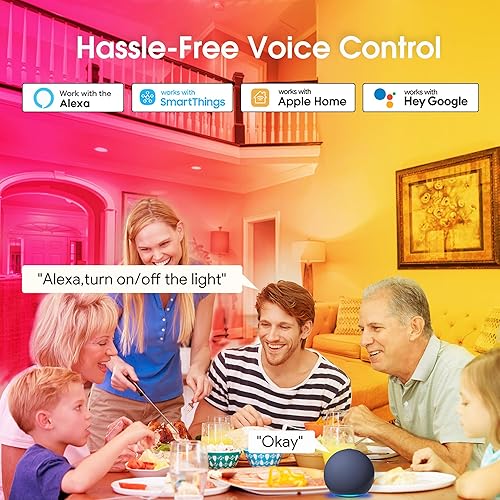 Miniatura 3 de Las bombillas energéticas funcionan con AlexaApple HomeGoogle HomeSmartThings, Matter Smart A19, bombillas inteligentes E26 RGB, equivalente a 60 W,