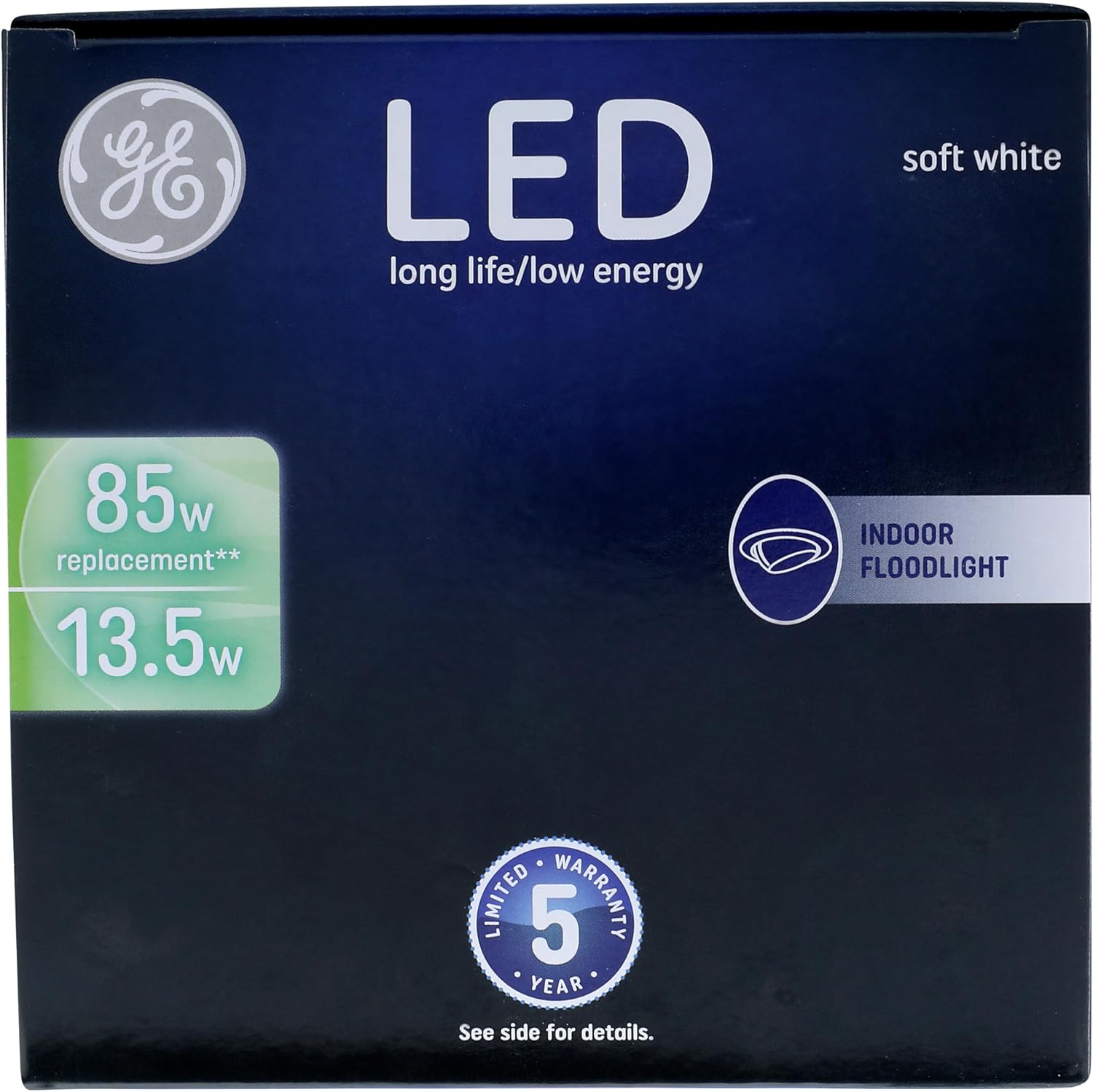 G E Lighting 41055 LED Flood Light Bulb, Indoor, Soft White, 1,070 Lumens, 13-Watt - Quantity 1