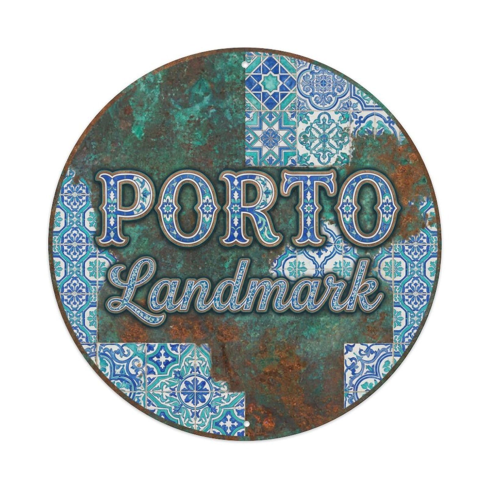 Vintage Travel Oporto Portugal Reminiscence Metal Tin Sign