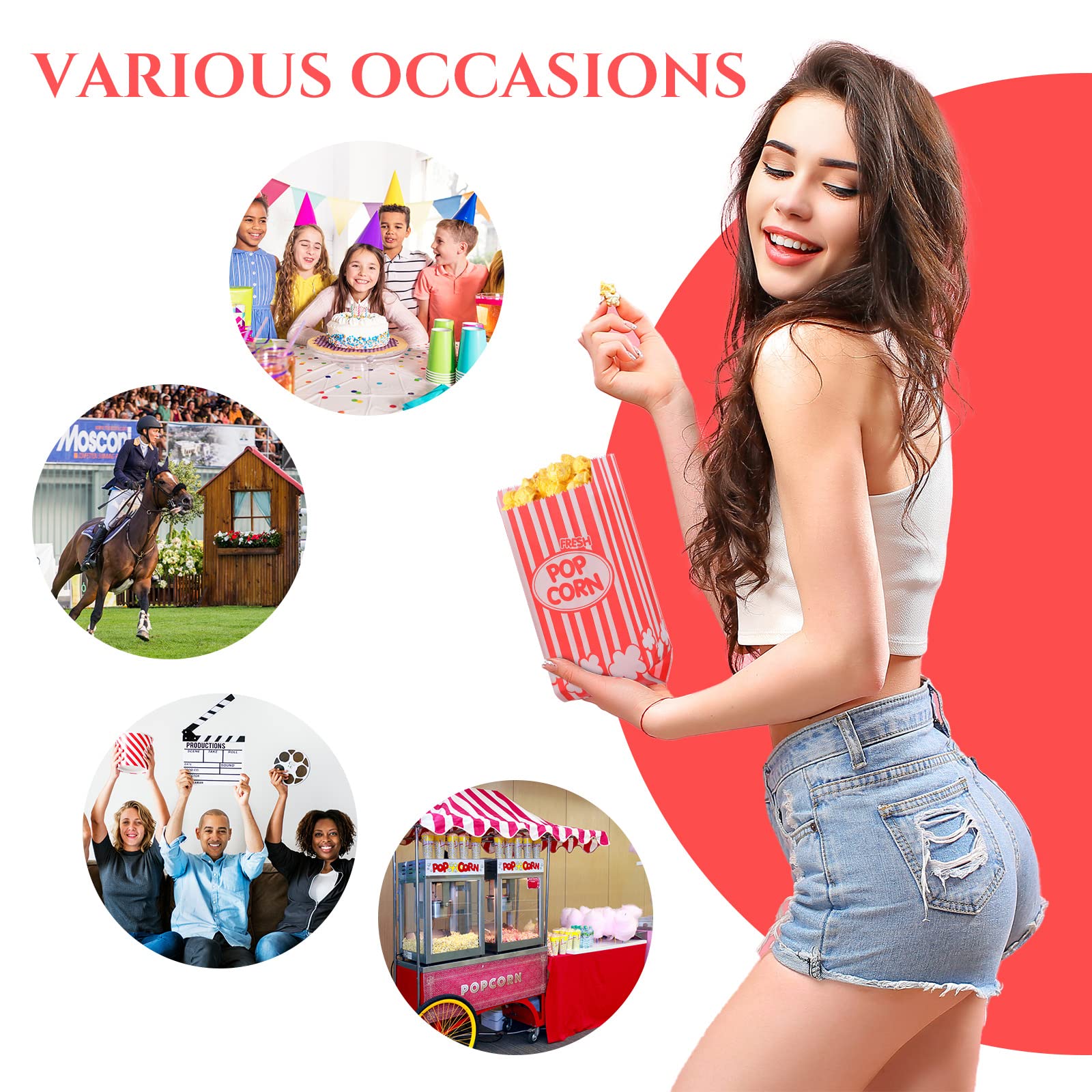 Fuutreo 500 Pcs 1oz Popcorn Individual Bags Bulk Disposable Popcorn Bag