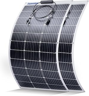 2PCS 100W 12V Flexible Solar Panel 9BB Monocrystalline Cell 12 Volt Semi-Flexible for Marine RV Trailer Boat Cabin Van Car Uneven Surfaces 12V 24V Battery Charge