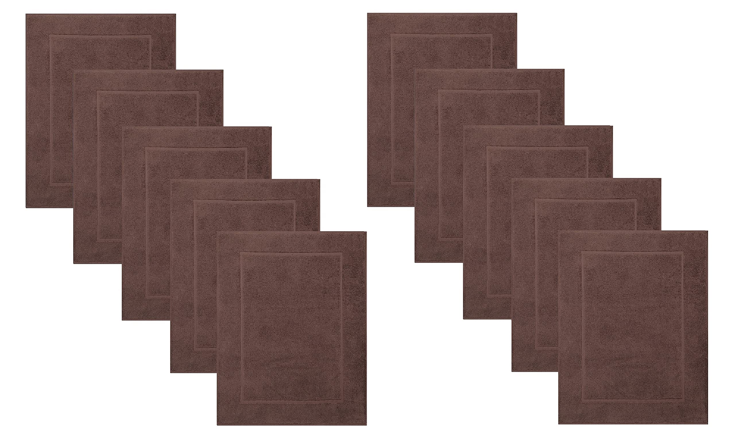 Betz Set di 10 scendibagni tappeto da bagno PREMIUM 100% cotone qualità 650 g/m² 50x70 cm colore marrone