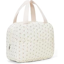 GSenhui Insulated Lunch Bag for Women Quilted Floral Lunch Box Girls Cute Lunch Cooler Bag Preppy Lunch Box Pack Lunch Bag for School Work