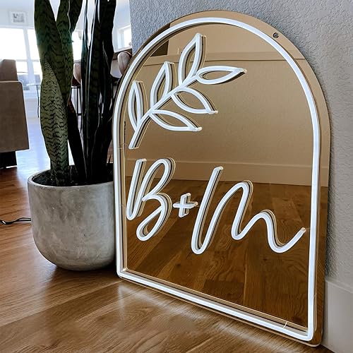 Miniatura 2 de Letreros de neón personalizados para bodas, letreros de neón con iniciales regulables, iniciales de nombre personalizables, luz de neón LED para