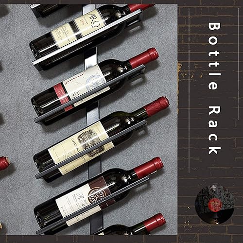 Miniatura 4 de Qunine Estante para vino montado en la pared, 8 botellas, moderno estante de vino montado en la pared, estante de almacenamiento de vino, soporte