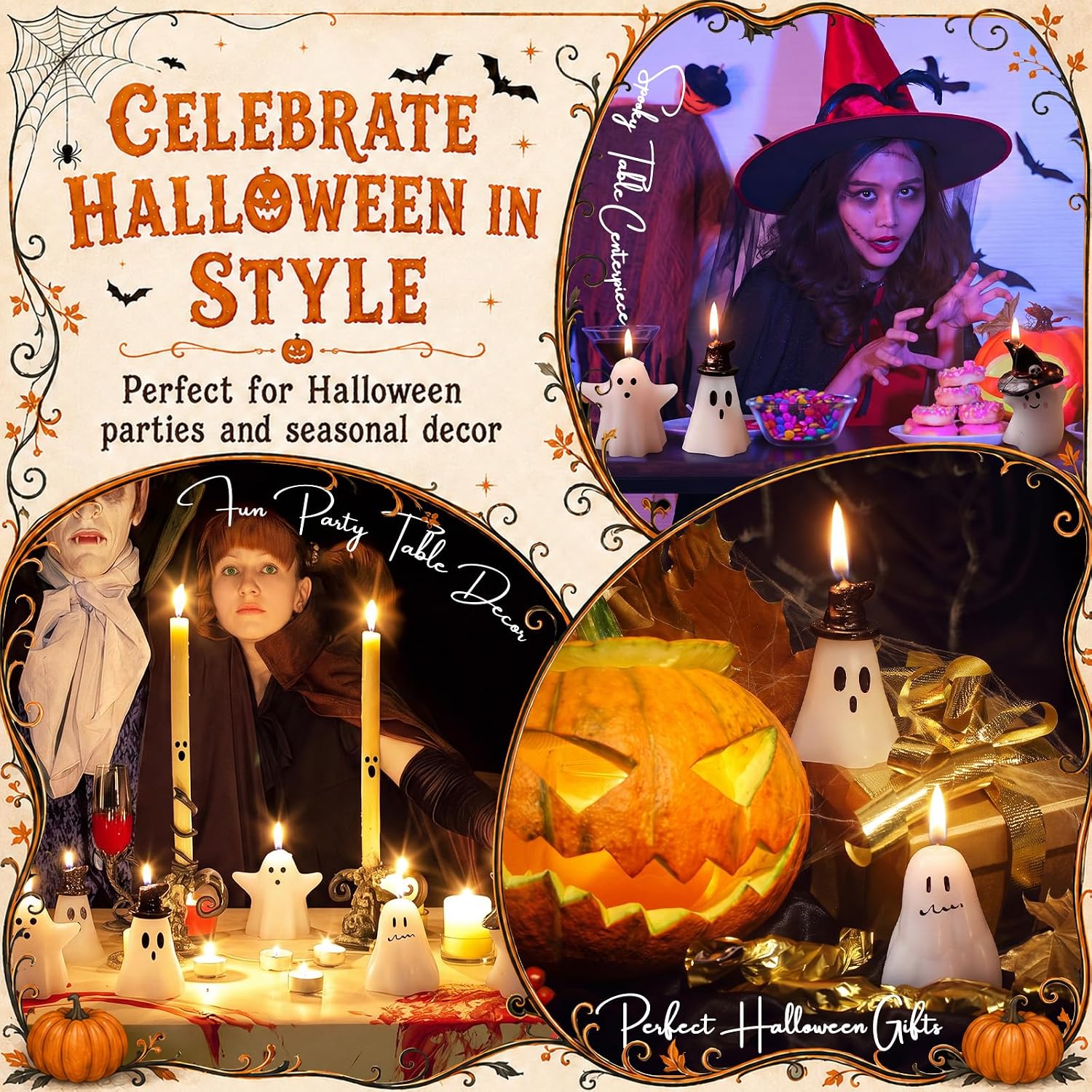 12 Sets Halloween Ghost Gifts Positive Ghost Candle for Adults Coworkers