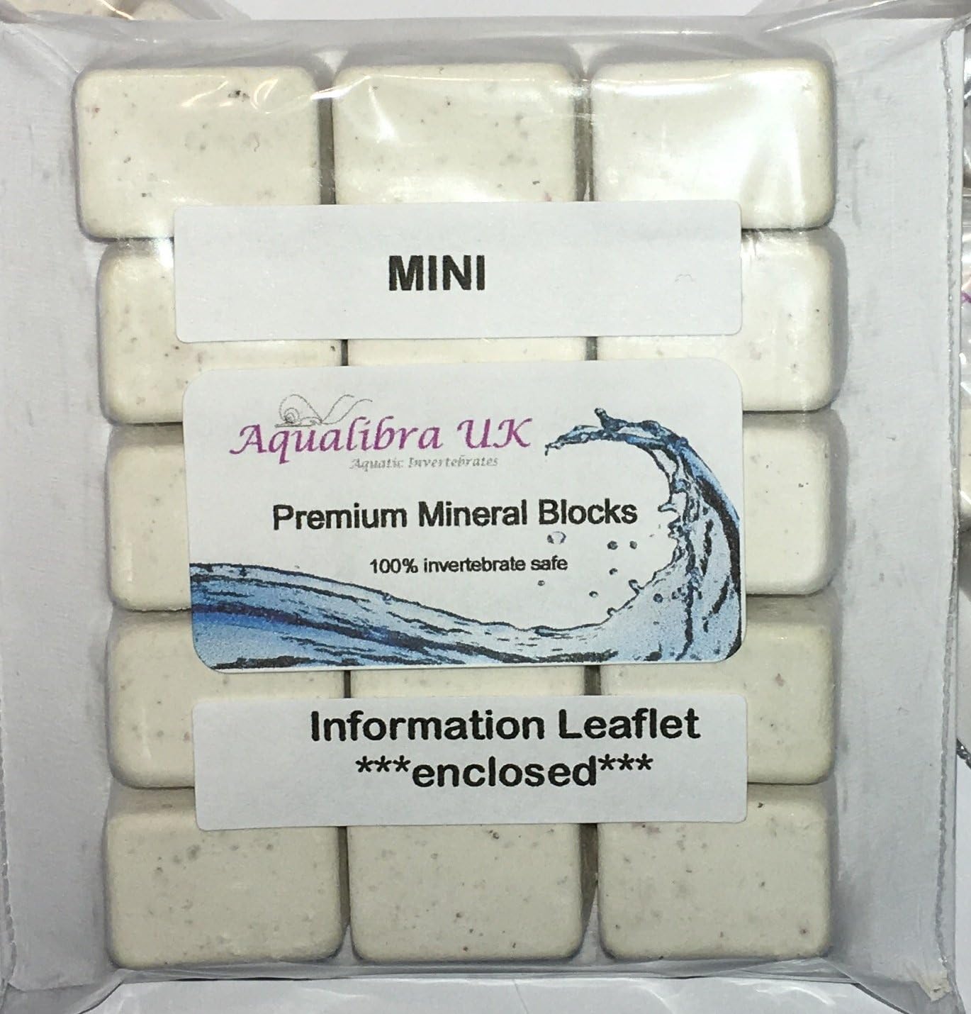 AQUALIBRA UK PREMIUM CALCIUM and MINERAL BLOCKS (Trial Pack) with added VITAMINS + SPIRULINA (Mini 4g Blocks x 15)