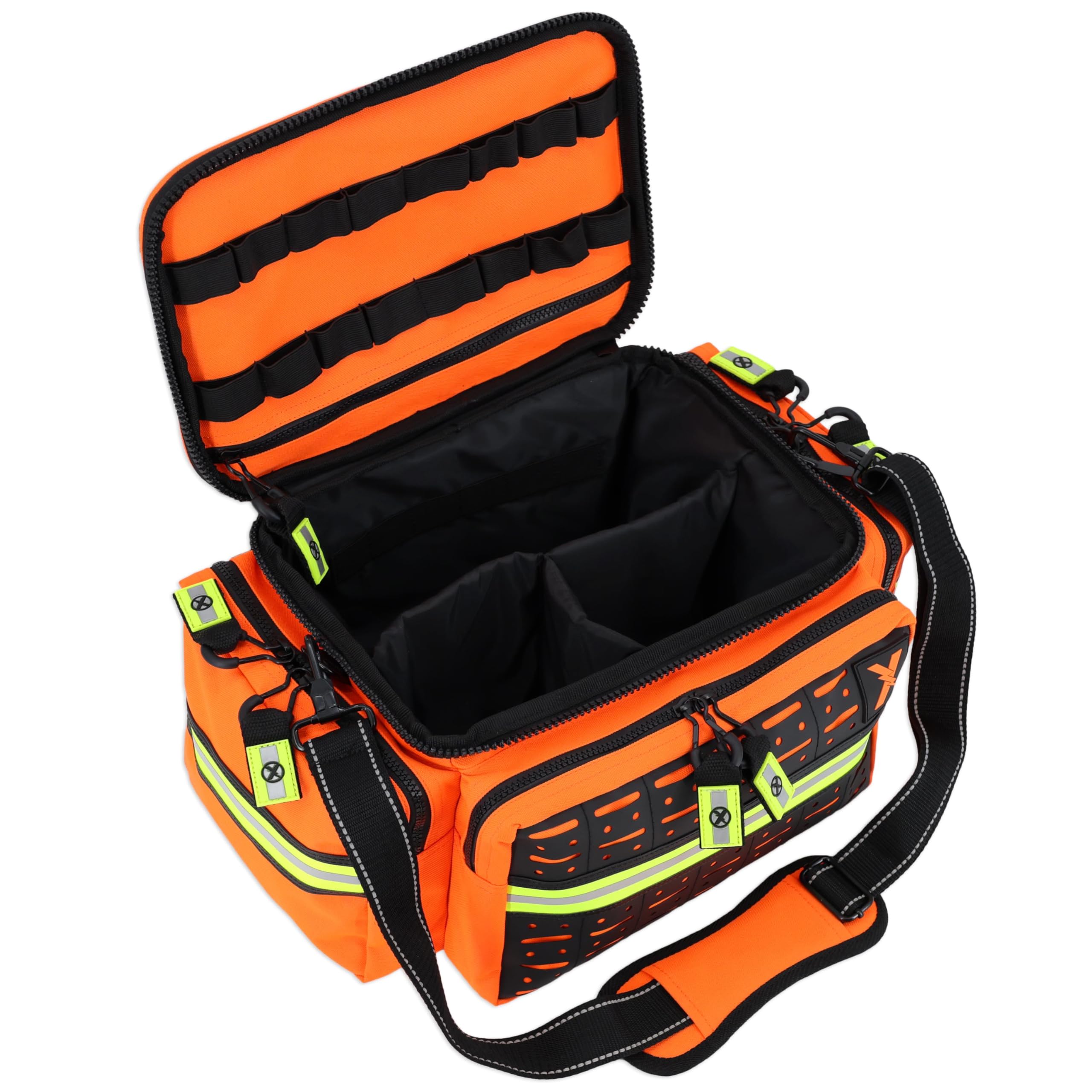 Lightning X Bolsa EMT de primeros auxilios de tamaño mediano | LXMB25 | Kit de primeros auxilios totalmente abastecido con más de 200 suministros BLS - Naranja