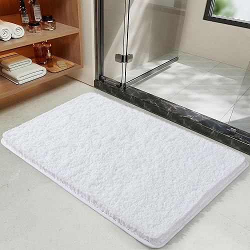 Miniatura 6 de LOCHAS Alfombra de baño de 24 x 17 pulgadas, de microfibra suave, gruesa y absorbente, lavable a máquina, alfombra de baño antideslizante de felpa