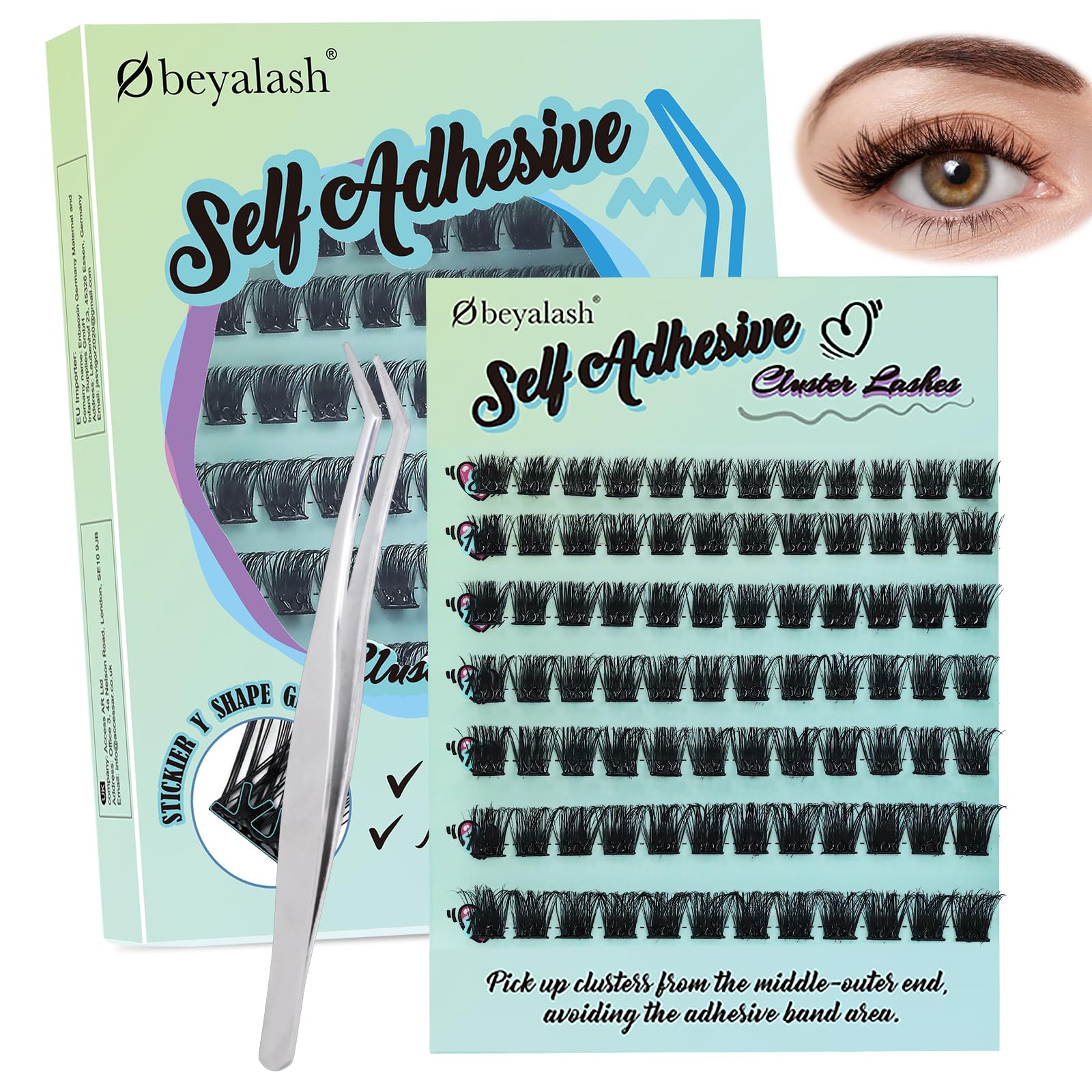 Self Adhesive PestañAs Postizas 84pcs PestañAs Pelo A Pelo Extensiones De PestañAs 8-14mm Lash Extension Kit D Curl Extensiones PestañAs by Obeyalash (Y24 D Curl 8-14mix)