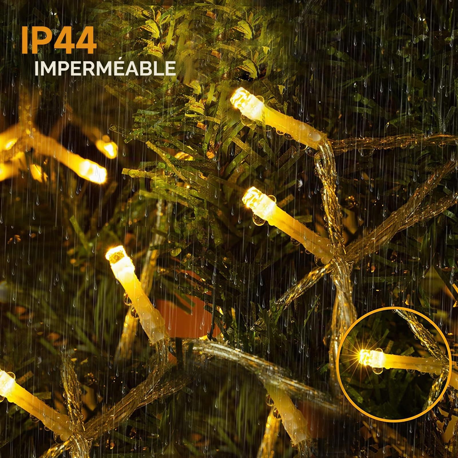 WOWDSGN Guirlande lumineuse à LED en forme de pluie givrante pour extérieur, 20M 880 LED en forme de stalactite avec minuterie 8 modes IP44 étanche alimentée par secteur, Rideau lumineux pour Noël