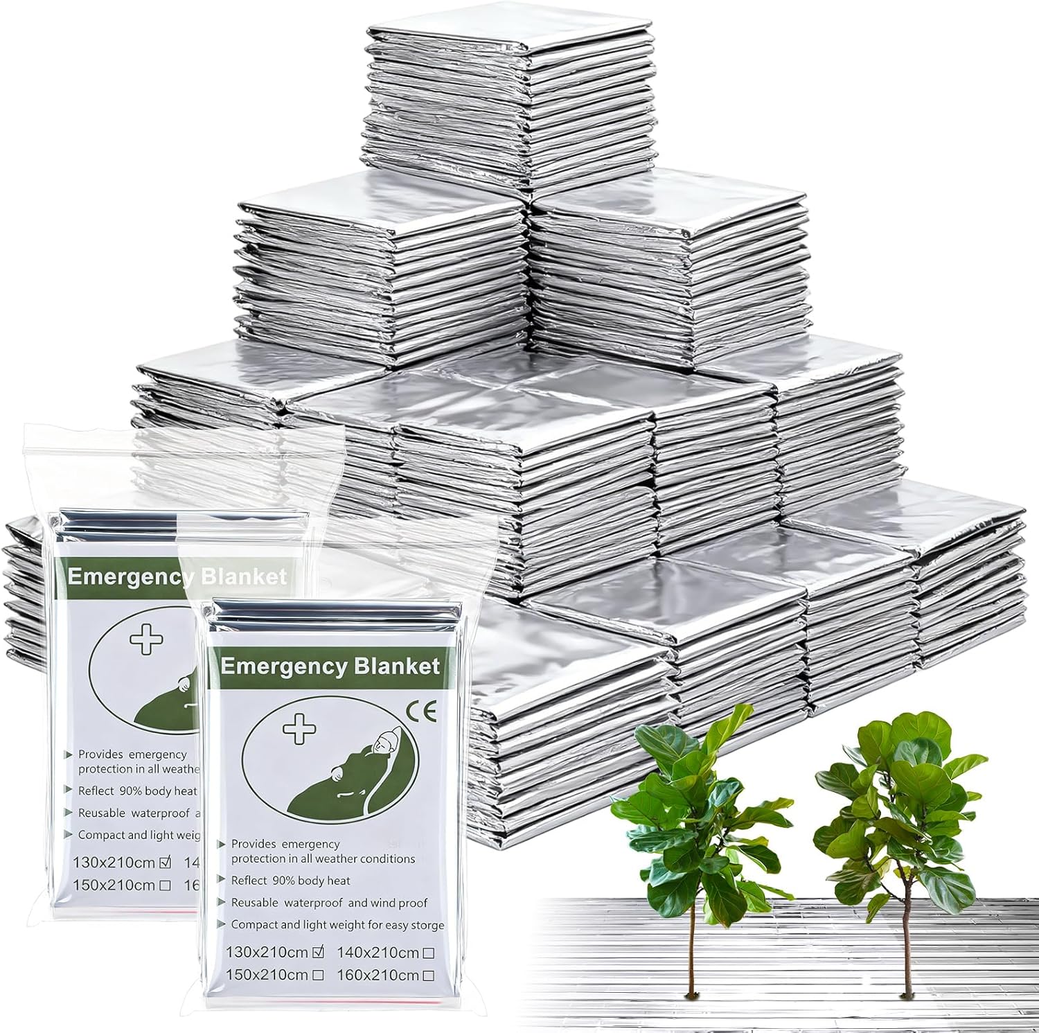 26 Pack Silver Reflective Mylar Film, Garden Greenhouse Covering Foil Sheets, 83x 52 inch Mylar Film Sheets for Plant Growth, Grow Room, First Aid, Camping, Outdoor Survival