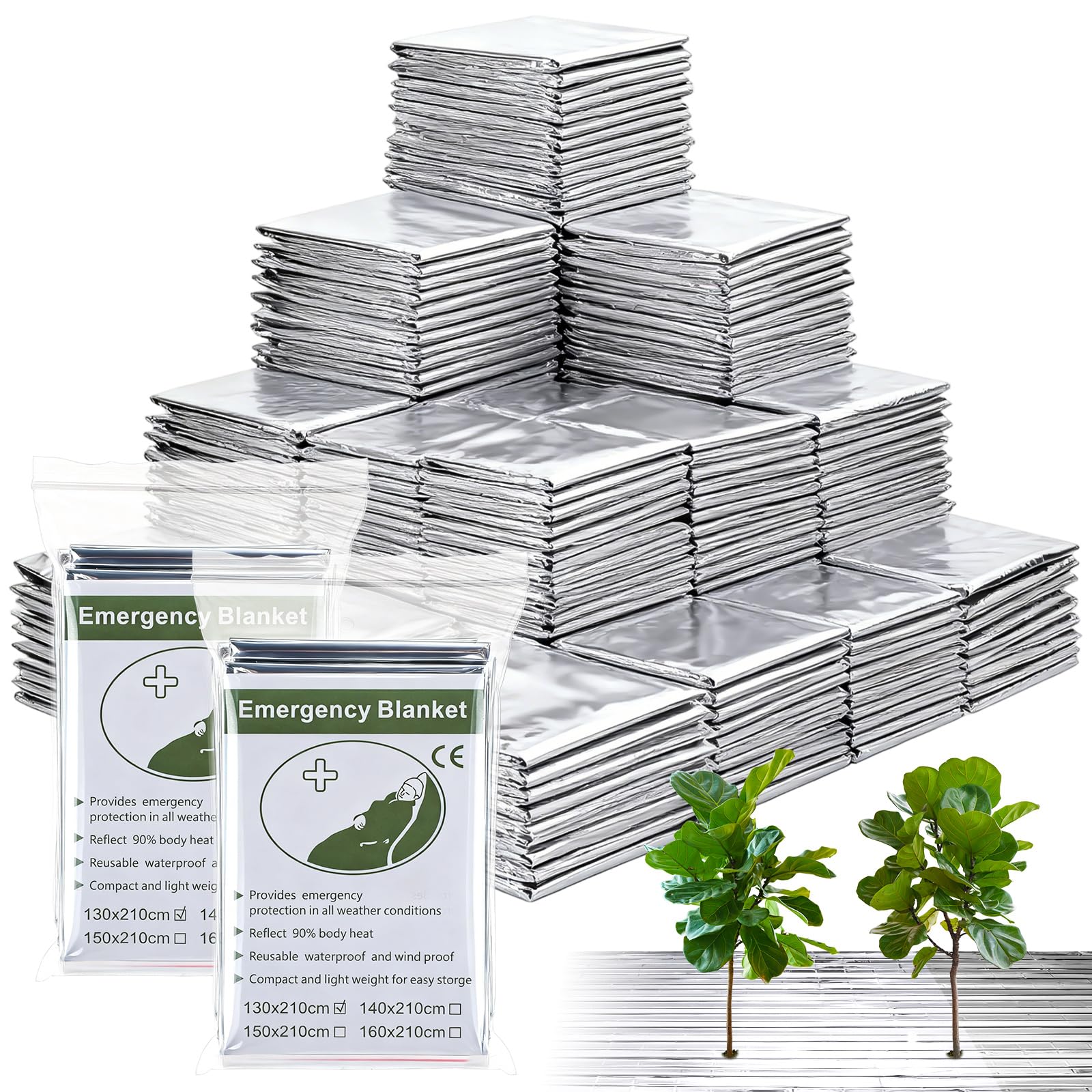 26 Pack Silver Reflective Mylar Film, Garden Greenhouse Covering Foil Sheet