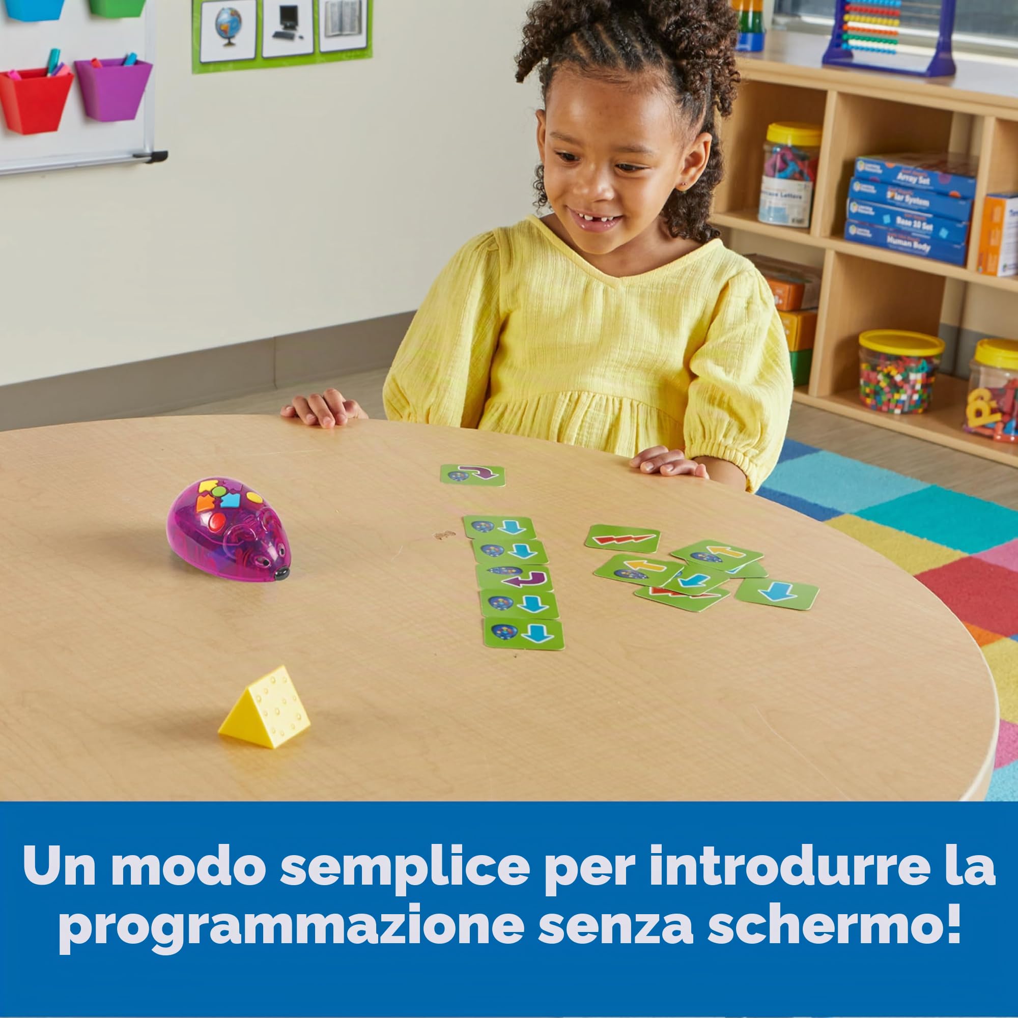 Learning Resources Set di attività Ricaricabile Code & Go Topo Robot, Giocattoli per Bambini e Bambine di 4 Anni, Robot Programmabile Interattivo Senza Schermo