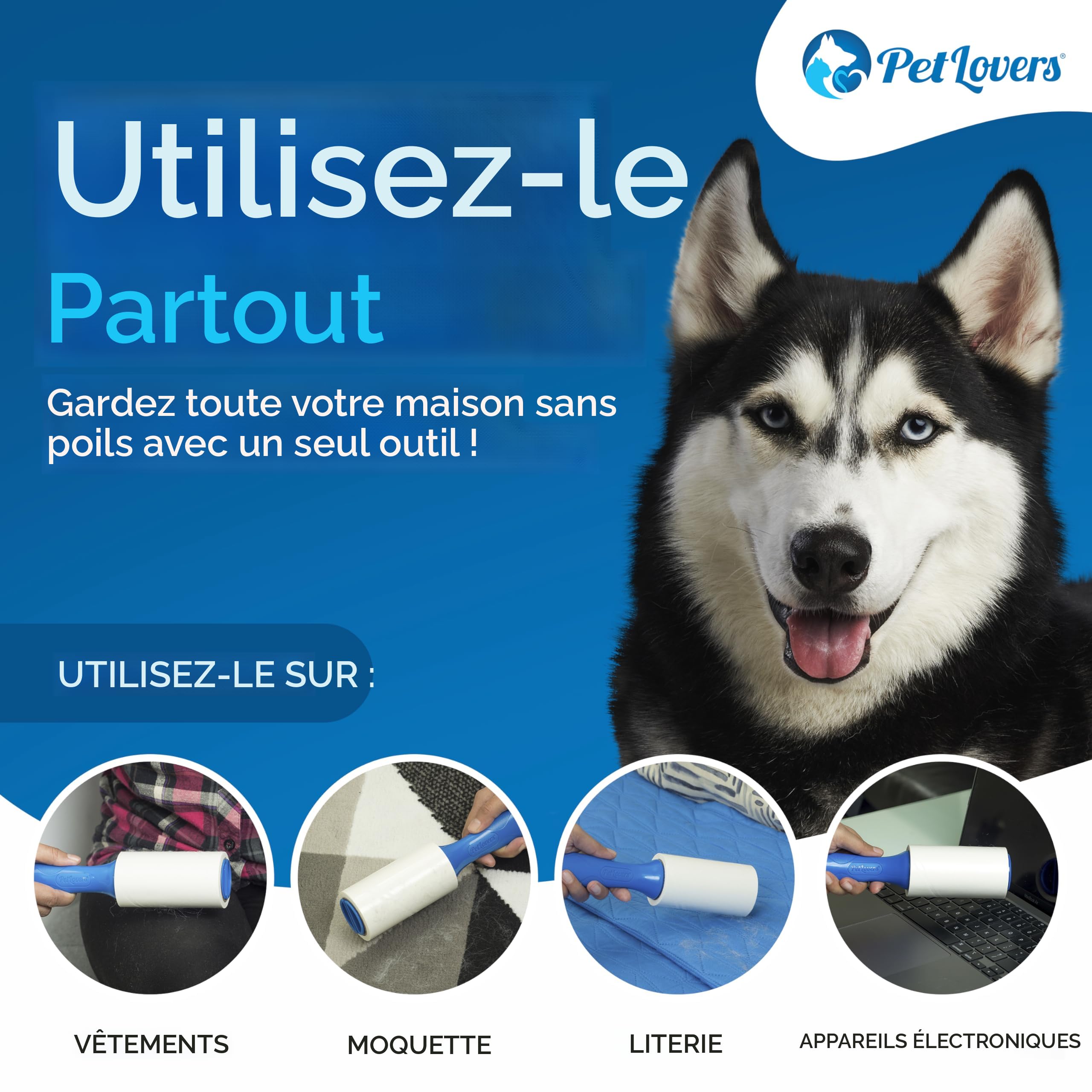 Lot De 3 Rouleaux Anti-peluches Extra Collants - 270 Feuilles, 16 Cm, Pour Poils D'animaux Et Vêtements