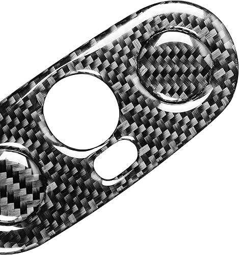 Miniatura 6 de Calcomanía de fibra de carbono real para consola central, panel de palanca de cambios, botón de control adhesivo para el interior del automóvil,